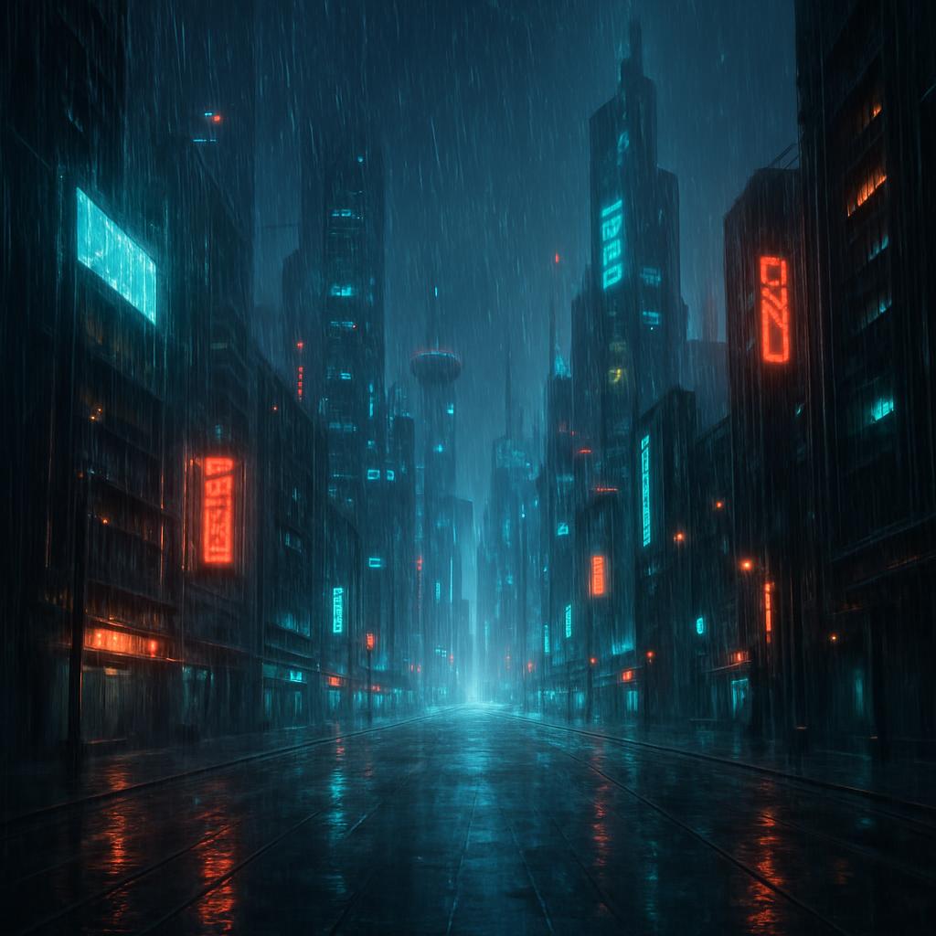 ) La imagen muestra una calle urbanización iluminada nocturnamente con filtros de desarrollo publicitario. ) #ciudades-...